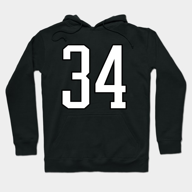 No 34 Front N Back Print Hoodie by Buff Geeks Art